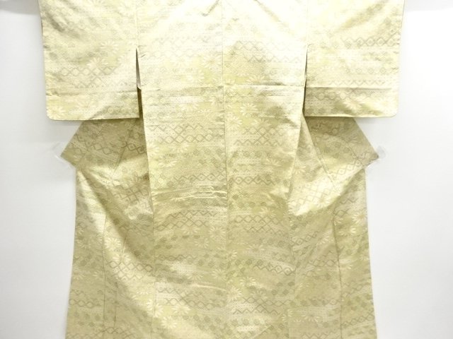 JAPANESE KIMONO / ANTIQUE FLOWERS / THE MIST · GEOMETRIC PATTERN WOVEN